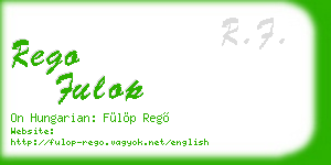 rego fulop business card